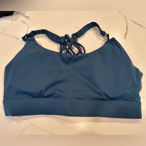 Sweat and Milk Nursing Sports Bra, size small, blue.